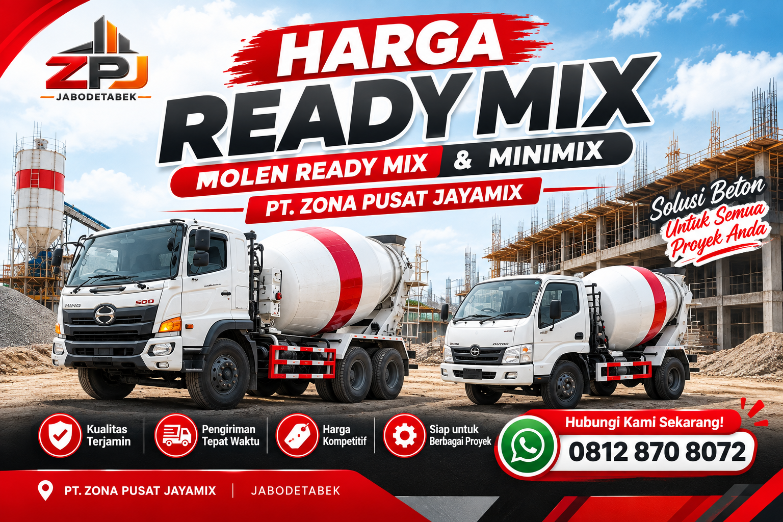 Harga Ready Mix Jabodetabek